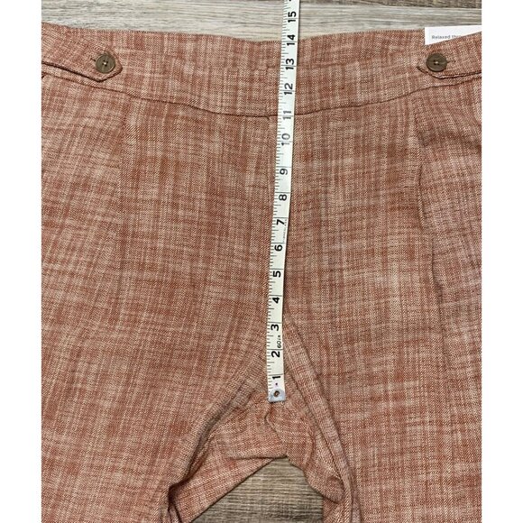 Cj Banks Womens Relaxed Fit High-Rise Trousers Rusty Plaid Pleated Size 24W NEW - Picture 12 of 16
